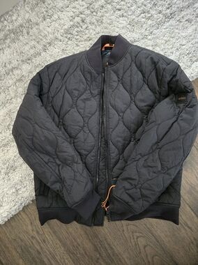 BOSS Quilted Bomber Jacket in Black